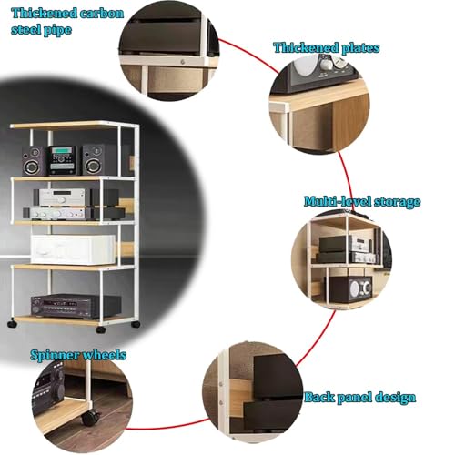 Support mobile composants audio robuste armoire multimédia blanche au sol