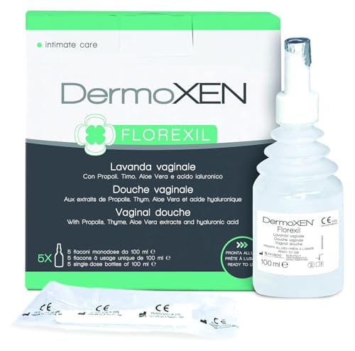 FLOREXIL Lavanda Vajinal Para Vaginitis y Vaginosis. Con Ácido Hialurónico, Tomillo, Aloe Vera y Prebióticos. 5 Frascos de 100 ml
