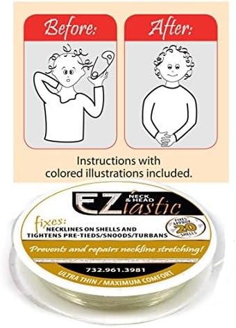 EZ Necklastic Neckline Repair Kit | Enough for Twenty T-Shirts | Easy DIY Instructions Included
