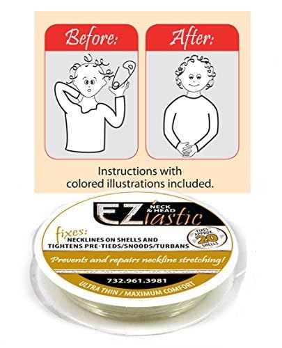 EZ Necklastic Neckline Repair Kit | Enough for Twenty T-Shirts | Easy DIY Instructions Included