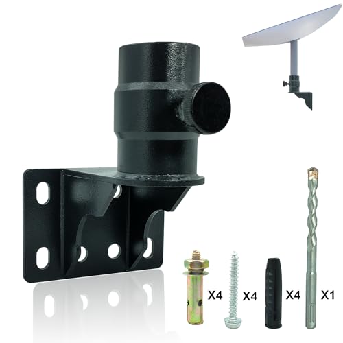 Starlink Standard Mount Short Wall Mount Kit for Standard Actuated Heavy-Duty Pole Bracket for V2 Dish to Wall Metal Star Link Gen 2 Mount Roof Pipe Adapter with Accessories