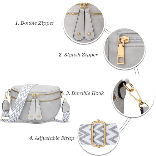 Image of KKXIU Crossbody Sling Bag for Women Trendy Fanny Pack Vegan Leather Chest Bag | Trendy