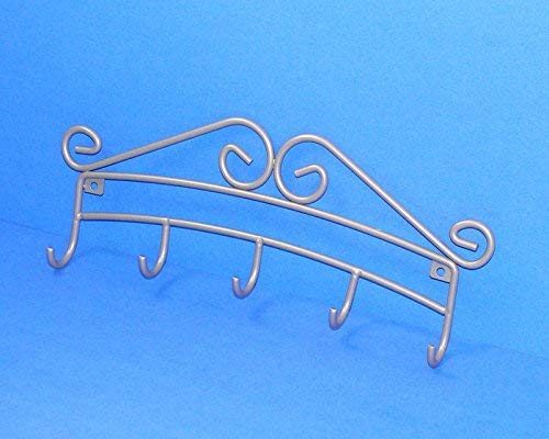 Scroll Wall Mount 5 Hook Key Rack Office Mudroom Entryway Organizer With Hooks For Coats, Leashes, Keys, Scarves And More, Satin Nickel #TOP3