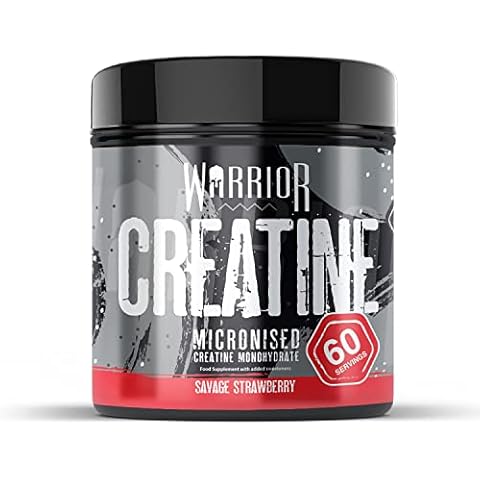 Warrior, Creatine Monohydrate Powder - 300g - Micronised for Easy Mixing - for Recovery & Performance, Savage Strawberry Cover