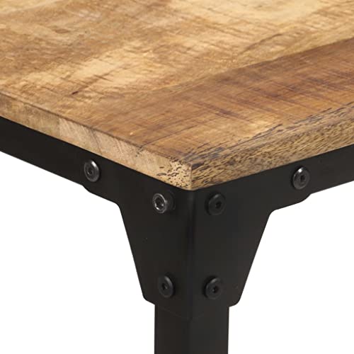 Table à manger bois manguier 140 cm table de cuisine industrielle stable