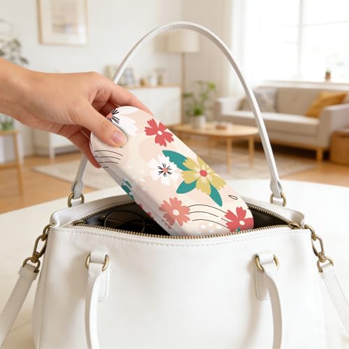 Image of Glasses Case Hard Shell,Portable Protective Eyeglasses Case, Eyeglass Holder Box with Cleaning Cloth,for Women Men