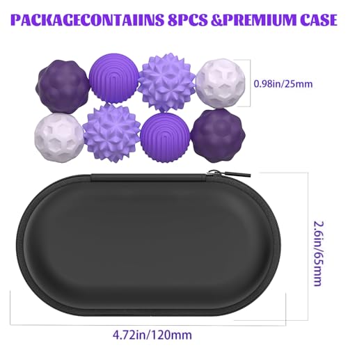 8 Stück Magnetische Fidget Toys, Magnetische Anziehungskraft Stress Bälle mit Silikonhülle, Magnetkugeln Stressball Silikon Sensorik Spielzeug, Sensory Toy ( lila )