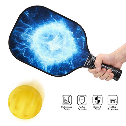 Raquete composta, 15,6 x 7,9 x 0,6 pol. Pickleball Paddle, exercício para família, crianças, criança