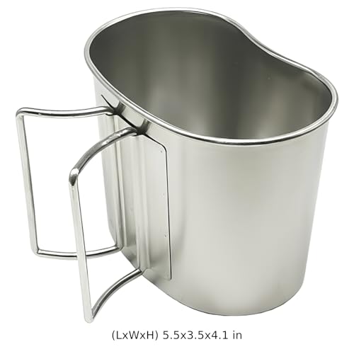 Vaso Kit de Cocina de Acero Inoxidable, Cantimplora estilo Retro para Camping al Aire Libre, Compatible con Fuego Abierto, Asa Plegable, Vaso para Hervir Agua y Bebidas, 14 x 9 x 10.5 cm miniatura 3