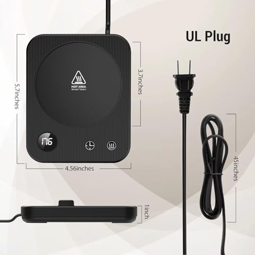 Image of Mug Warmer, 3-Temp Setting Coffee Mug Warmer, Coffee Warmer with 2-12Hrs Auto Shut-Off, Mug Warmer for Desk Anti Scalding Silicone, Coffee Cup Warmer Digital Screen, Electric Coffee Warmer for Desk