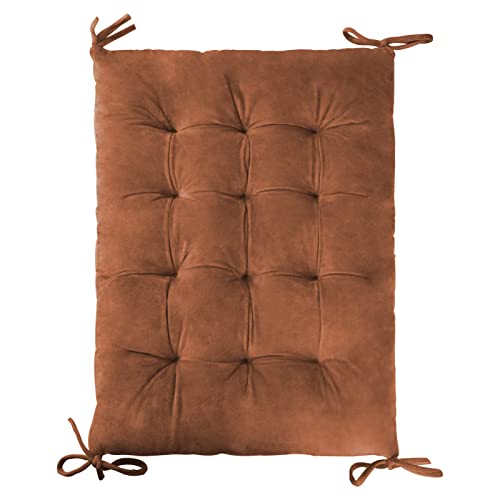 Elfjoy Solid Color Cozy Sanding Fabric Rocking Chair Cushions -Rocker Chair Pad Set Brown #TOP1
