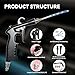 WEAREN Car Cleaning Gun, Air Blow Gun with Nozzle & Brush, Aluminum Alloy Car Detailing Kit for Interior & Exterior, Quickly Blasts Dirt & Dust, Professional Car Detailing Tools