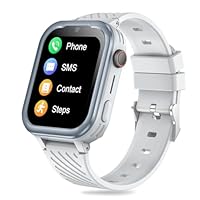 DDIOYIUR Children's Smart Watch, 4G GPS Tracker, Children's Phone, Smart Watch with WiFi, SMS, Call, Voice Video Chat, Bluetooth, Alarm, Pedometer, Wrist Watch, Suitable for 4-16 Boys and