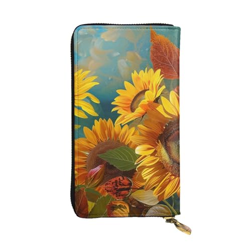 Porte-monnaie voyage cuir tournesol femme idéal pour vos sorties urbaines