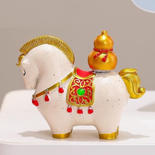 DIFEIUKI 2026年 午 馬 うま 干支 置物 正月飾り 紅白の午 置き物 2点セット 玄関 卓上 可愛い インテリア雑貨 新年 縁起のいい 風水グッズ 金運 運気アップ 厄除け お守り 中国 春節 旧正月装飾 プレゼント 贈り物