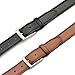MILORDE Men's Leather Dress Belt 2Pack, Handmade, Genuine Leather, Fashion & Classic Designs for Work Business and Casual (2pack-black101/Brown105,42)