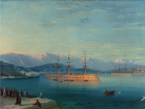 Art tableau navires français quittant Noire Ivan Konstantinovich Aivazovsky
