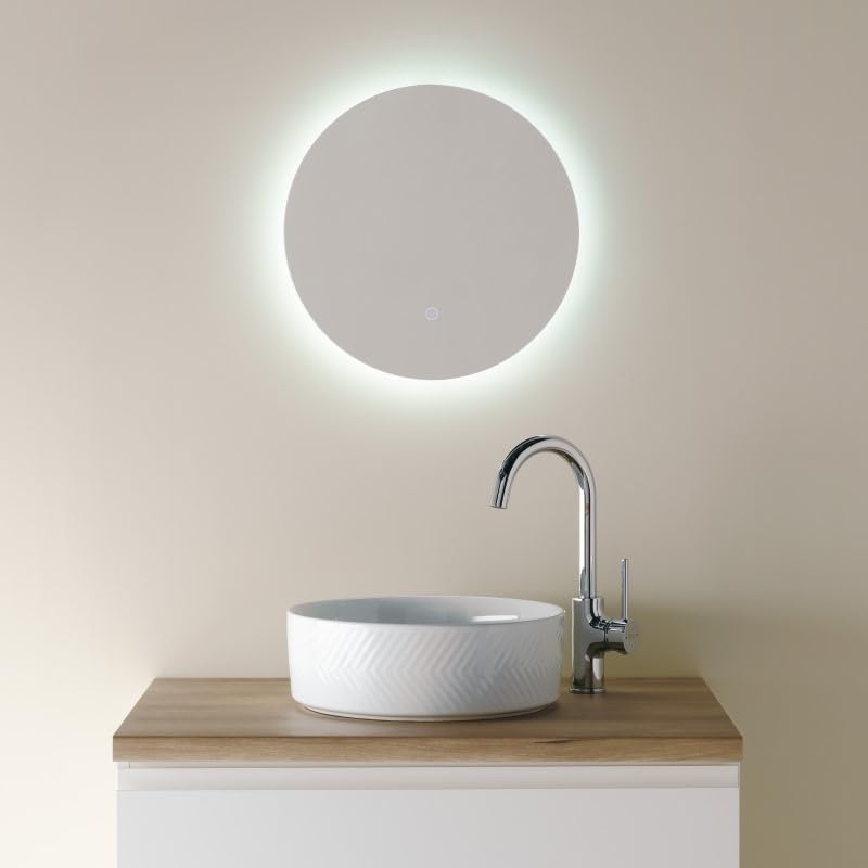 LED鏡 壁掛け 丸 ウォールミラー 化粧鏡 照明付き 防水 くもり止め 洗面台 Amazon.co.jp: mizunohana LED ミラー 鏡 壁掛け 照明付き 丸 ウォール