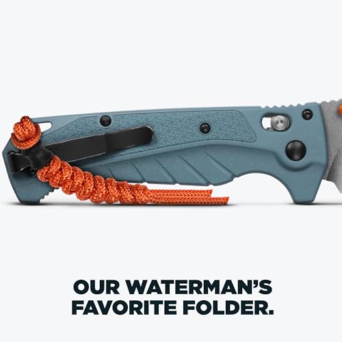 Benchmade - Adira Outdoor, Water, Fishing Knife, Serrated Blade with Depth Blue Grivory Handle (18060S) - Image 4