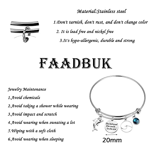 FAADBUK Dolphin Bracelet Dolphin Lover Gift She Believed She Could So She Did Inspiration Gift for Her2