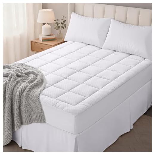 Sleep Like a Dream: Our 10 Best Mattress Pads for Ultimate Comfort OLANLY Queen Quilted Fitted Mattress Pad, Elastic Fitted Mattress Topper, Cooling Soft Mattress Cover Stretches up to 21 Inches Deep, Machine Washable Mattress Protector (60x80 inch, White)