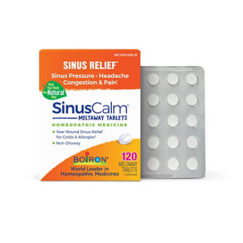 Boiron SinusCalm Tablets for Sinus Pain Relief Runny Nose Congestion Sinus Pressure Headache - 120 Count