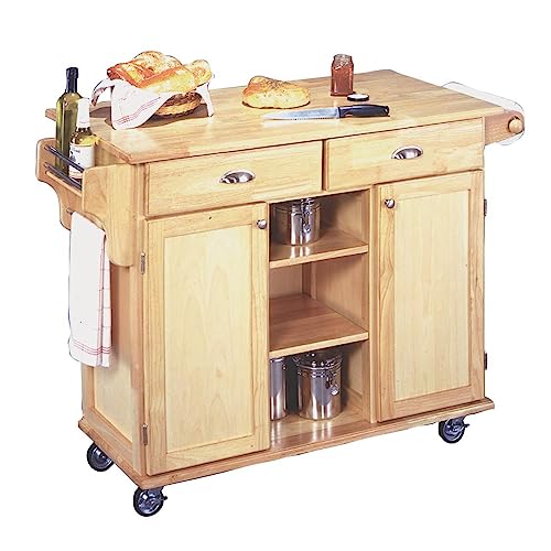 Homestyles General Line Natural Wood Mobile Kitchen Cart