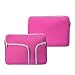 TopCase Zipper Sleeve Bag Cover Case for ALL Laptop 13" 13 inch Macbook Pro / Macbook Unibody / Macbook Air with TOPCASE Logo Mouse Pad (Hot Pink w/Pockets)