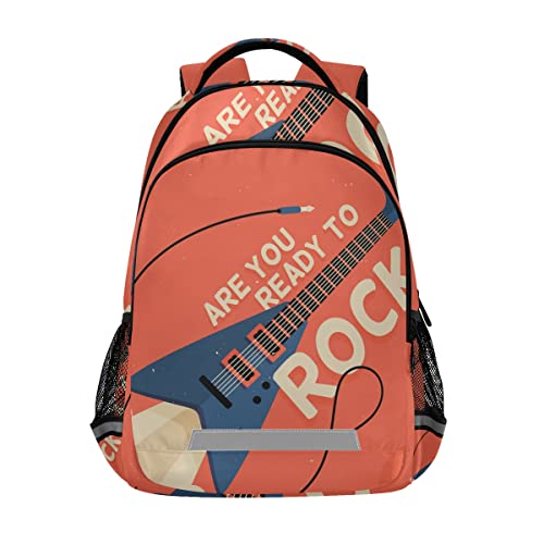 FVFV Guitarra Rock Roll Niños Mochila Escolar Mochilas Escolares para Estudiante Niñas Cover