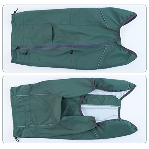 Henniu Jaqueta para cachorro pernas dianteiras à prova d'água reflexiva capa de chuva externa para