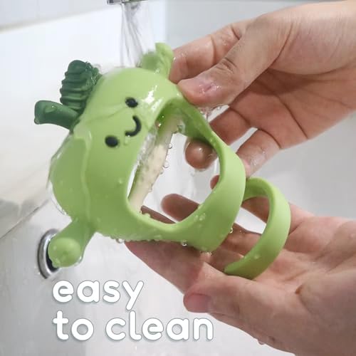 Image of Lefan Silicone Baby Teether with Wrist Strap, Soft Chew Teething Toy for Infants, BPA Free Food Grade Silicone, Easy Grip Anti-Drop Teether for Newborns & Toddlers Infant Gum Massager Toy- Green