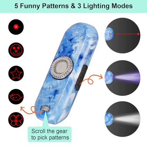 Image of TBTeek Cat Toy, Finger Rotatable, 3 Modes, 5 Fun Patterns, Rechargeable, Portable Dog Cat Toy for Indoor Cats Chasing and Exercise