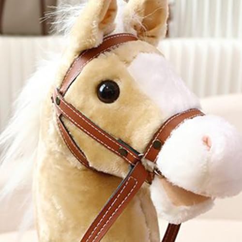 Cheval bâton en bois pour jeu d'imitation équestre et de rôles