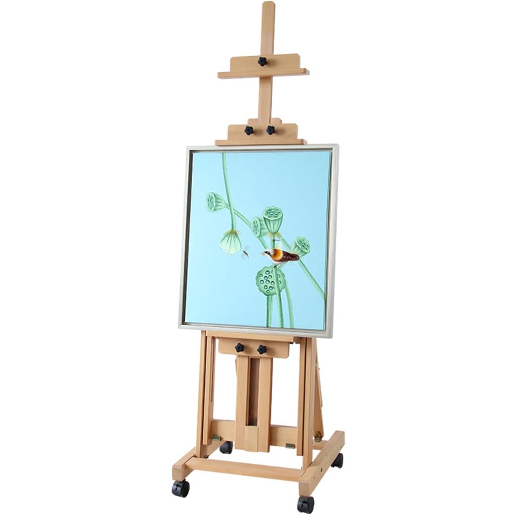 Pintura al óleo Piso Caballete de madera Elevador Marco pintura plegable Estante
