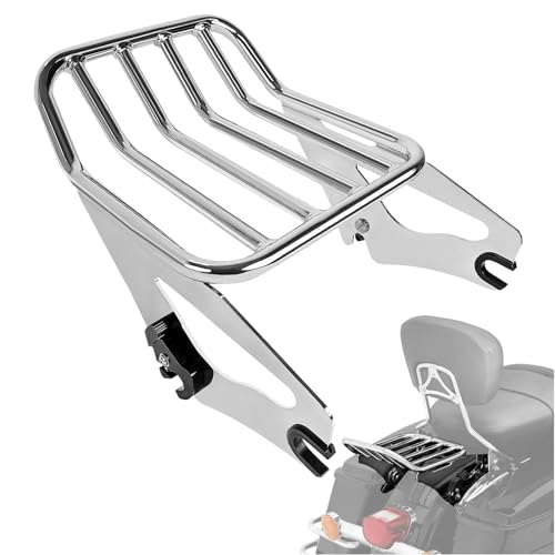 Chorme Detachable Two-Up Luggage Rack 2-Up Motorcycle Rear Mounting Rack Compatible for Harley Davidson Touring Models 2009-2023 Street Glide Road Glide Electra Glide Road King