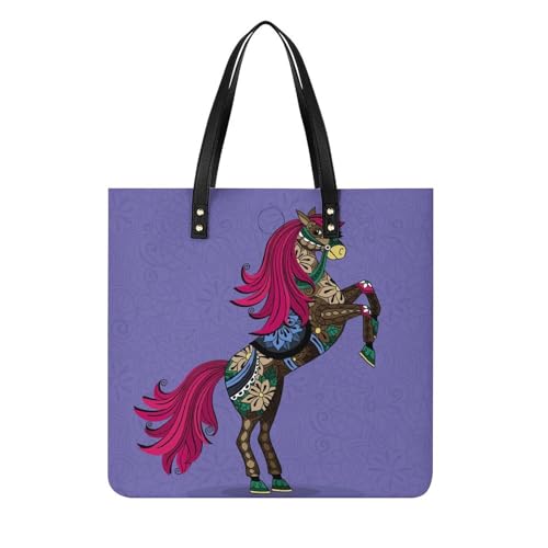 Cheval floral femmes sac à main shopper grand tote bag en toile de voyage