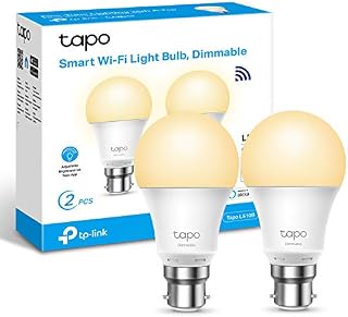 TP-Link Tapo Smart Bulb, Smart Wi-Fi LED Light, B22, 8.7W, Energy saving, Works with Amazon Alexa and Google Home, Dimmable Soft Warm White, No Hub Required - Tapo L510B(2-pack)[Energy Class F]
