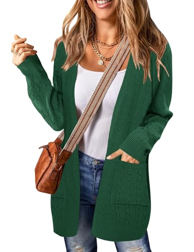 Image of LOMON Womens Cardigan Sweaters Fall Outfits 2024 Casual Lightweight Long Sleeve Cable Knit Crochet Cardigans with Pockets