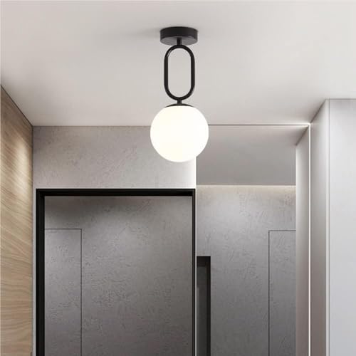 Plafonnier géométrique noir moderne en verre d'exception pour chambre - 5
