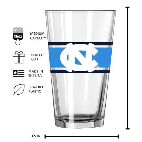 Image of Logo Brands NCAA 16 oz Pint Glass - Durable Glass With Bold Team Color- Chip-Resistant Rim Drinkware For Fans, Tailgates, Home Bars & Everyday Use