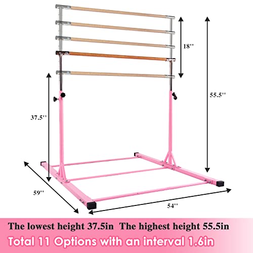 Dai&F Gymnastics Bar for Kids, Height Adjustable Junior Gymnastics Training Bar, Horizontal Kip