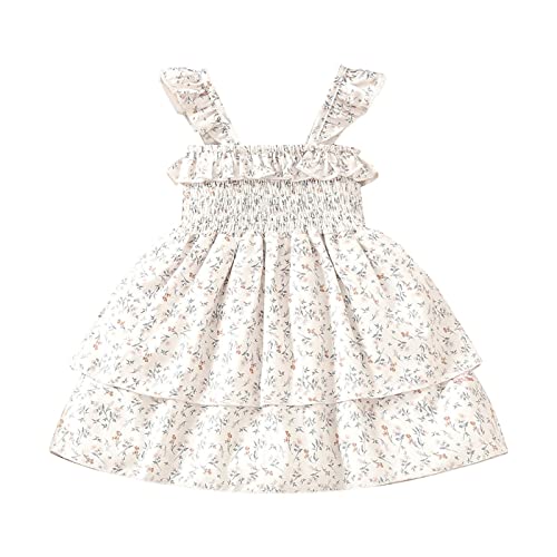 Baby Clothes for Girls Newborn Fashion Dresses Toddler Baby Girl Sun Dress Wildflower Floral Seaside Beach Dress Overall Outfits Baby Girl Sundress Toddler Girls Summer Clothes Girls Princess Outfit