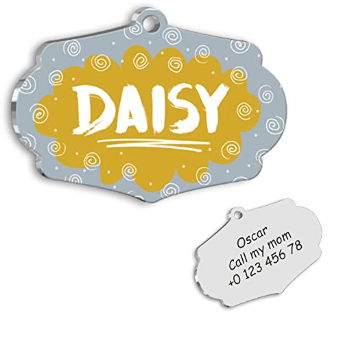 Orange Illusion Personalized Dog Tag - Custom Name Tag - ID Tag for Dog & Cat - Customized Pet Tags - Dog Name Tag - Cat Name Tag - Engraved Dog Tag