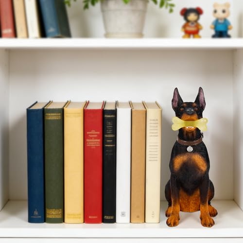 Estatua de Doberman para interior en resina miniatura 7