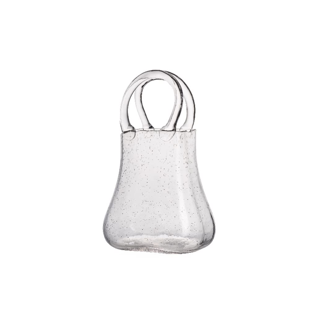 Vase en verre transparent sac fourre-tout pour salon et déco fleurie chic