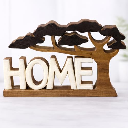 Decozen Wooden Home Sculpture, Gift for Mom, Home Decor, Living Room, Boho, Coffee Table, Centerpiece Table Decorations, Mantle, Shelf, Decor Farmhouse, Christmas Decorations, Mothers Day Gifts