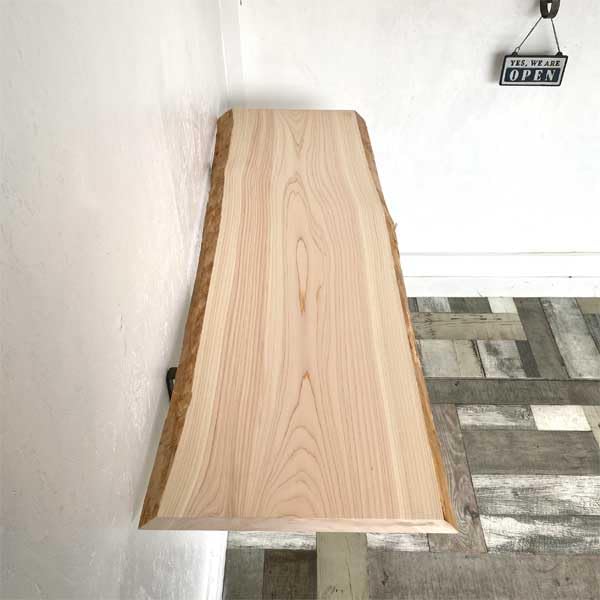 Amazon.co.jp: 一枚板 無垢 ひのき 檜 桧 棚板 棚 カウンター 机 天板