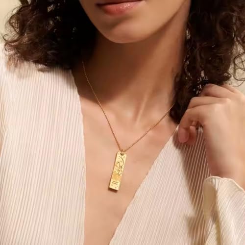 Astrological Jewelry, 18K Gold Plated Stainless Steel Constellation Zodiac Pendant Necklace for women, Spiritual Gifts for Women, Waterproof Embossed, Horoscope Zodiac Sign Jewelry3