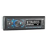 JENSEN MPR210 7 Character LCD Single DIN Car Stereo Radio | Push to Talk Assistant | Bluetooth Hands Free Calling & Music Streaming | AM/FM Radio | USB Playback & Charging | Not a CD