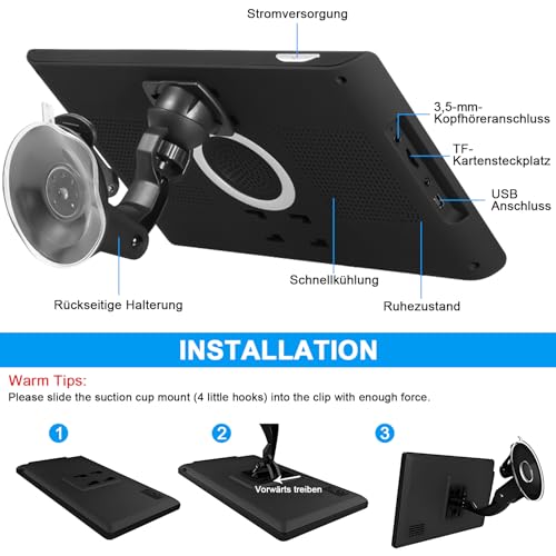 Navigationsgeräte für Auto,9 Zoll,LKW navigationsgeräte-GPS mit Echtzeit-Verkehrsinformationen,mit HD-Display und Sprachsteuerung,europäische Karten,geeignet für PKWs,Wohnmobile und LKWs (9 Zoll)